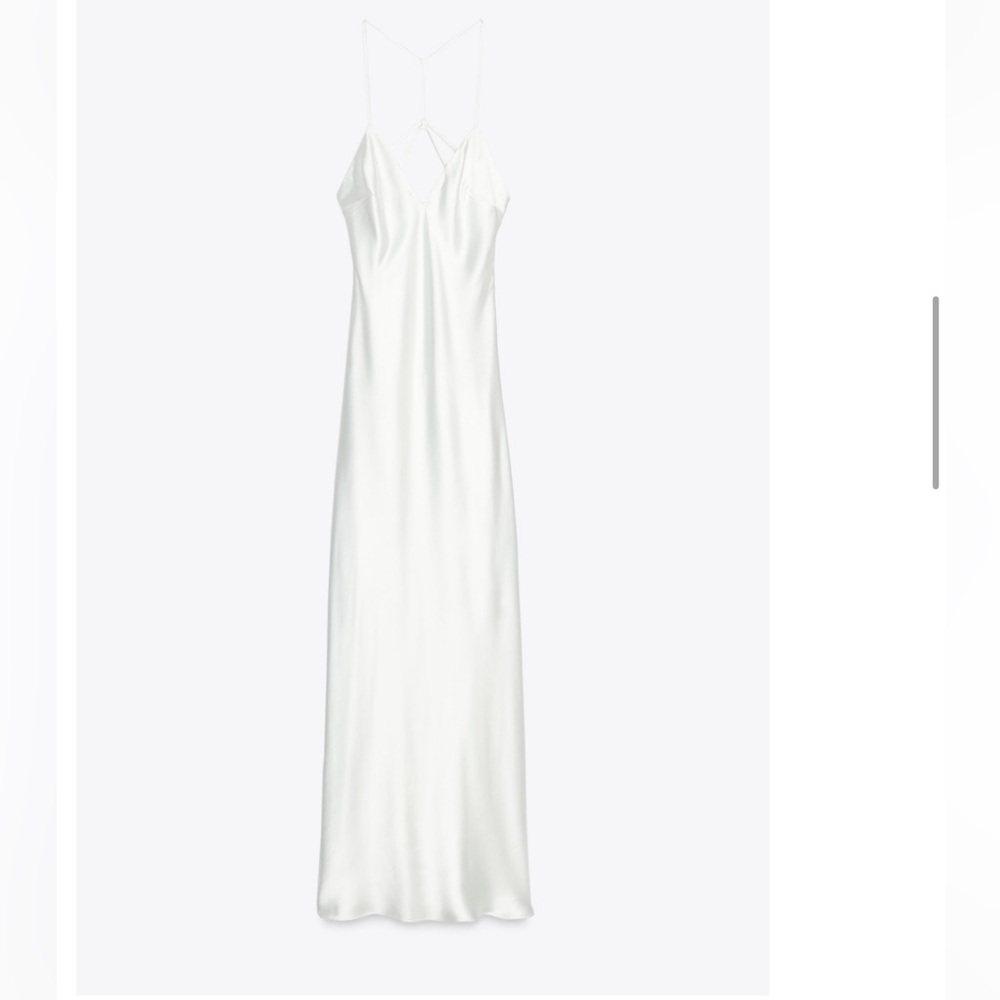 Zara White Satin Slip Dress
